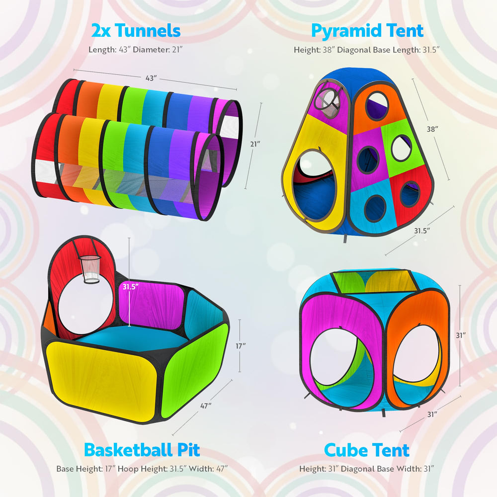 Playz ball pit with hoop invites kids to shoot and play together.