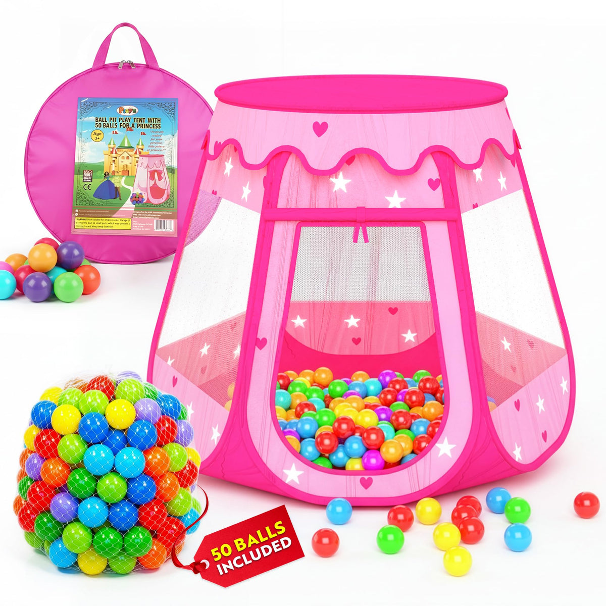 Playz Ball Pit Princess Castle Tent ready for imaginative indoor play