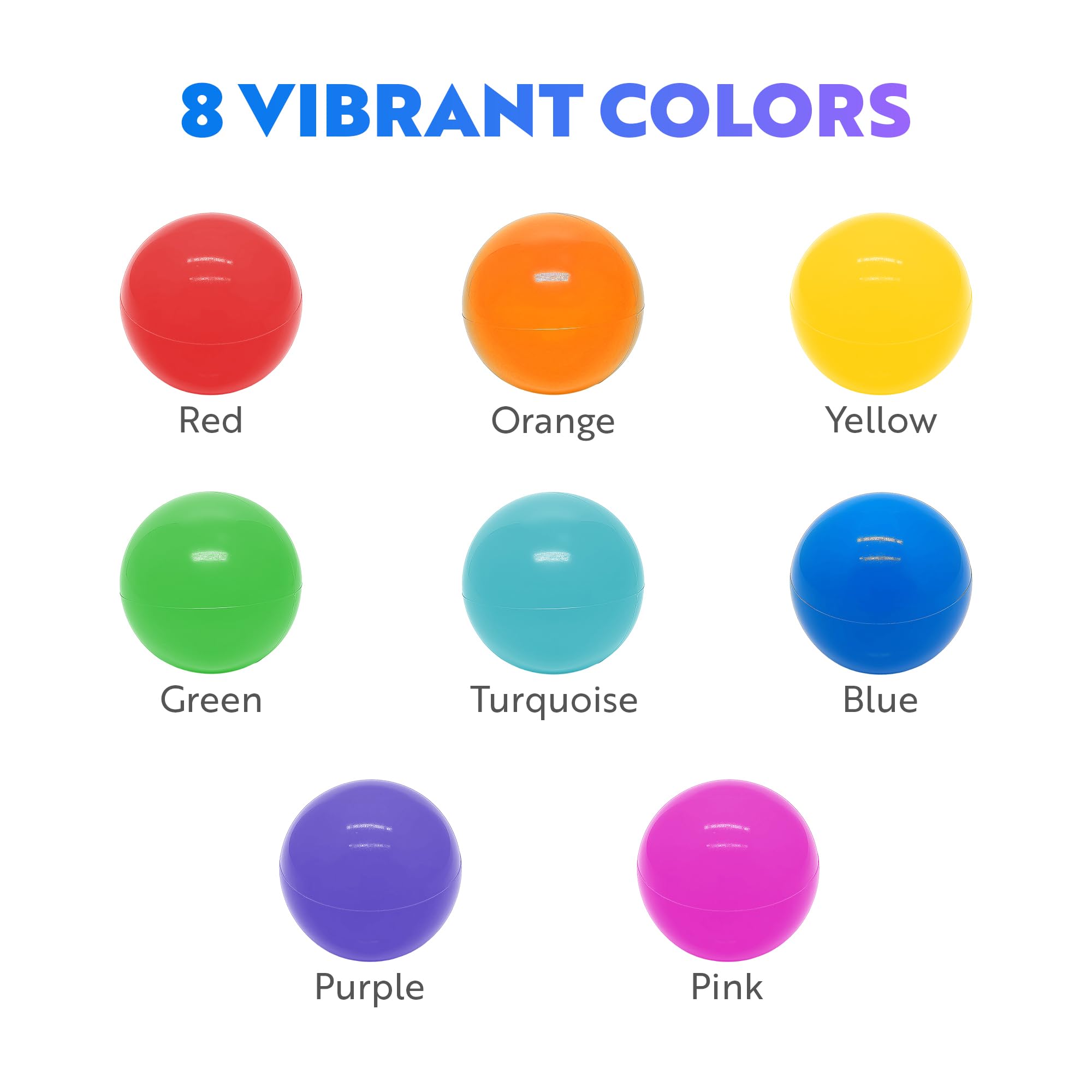 Playz crush-proof ball pit balls designed for durable children's play.