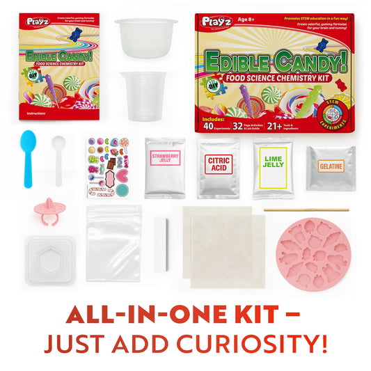 Playz candy kit lab guide with colorful steps for kids