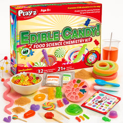 Playz edible candy kit packaging for at-home science fun and tasty projects