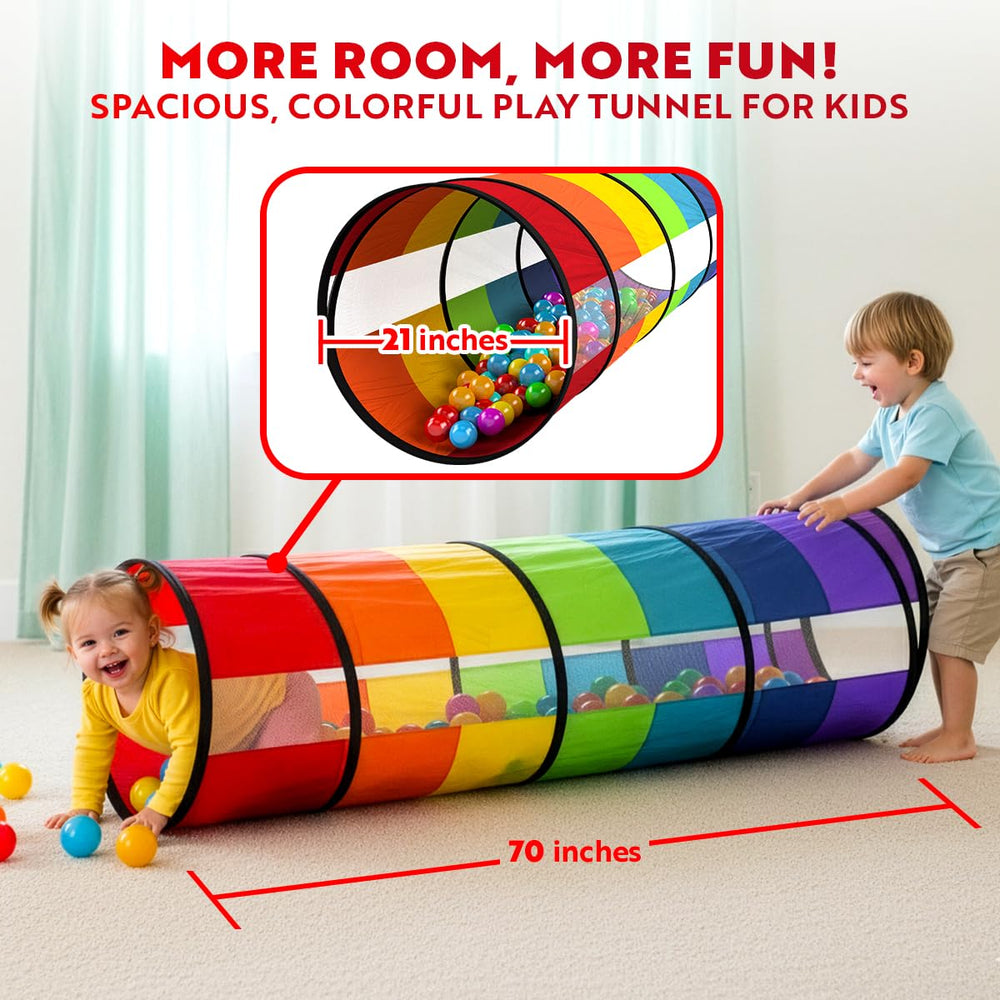 Playz extra-large tunnel breathable fabric for safe, comfortable crawling.