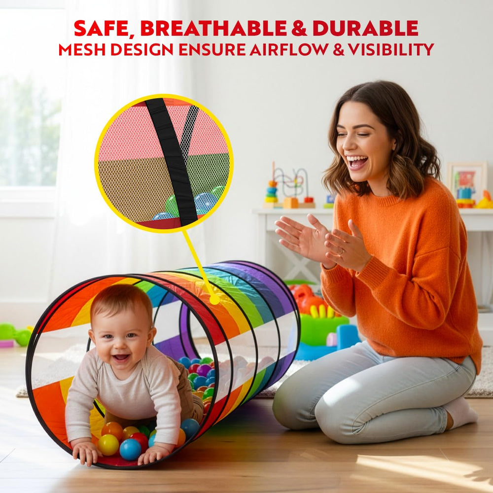Playz extra-large tunnel collapsible design for compact storage.