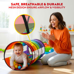 Playz extra-large tunnel collapsible design for compact storage.