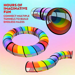 Playz extra-large tunnel durable material for indoor and outdoor use.