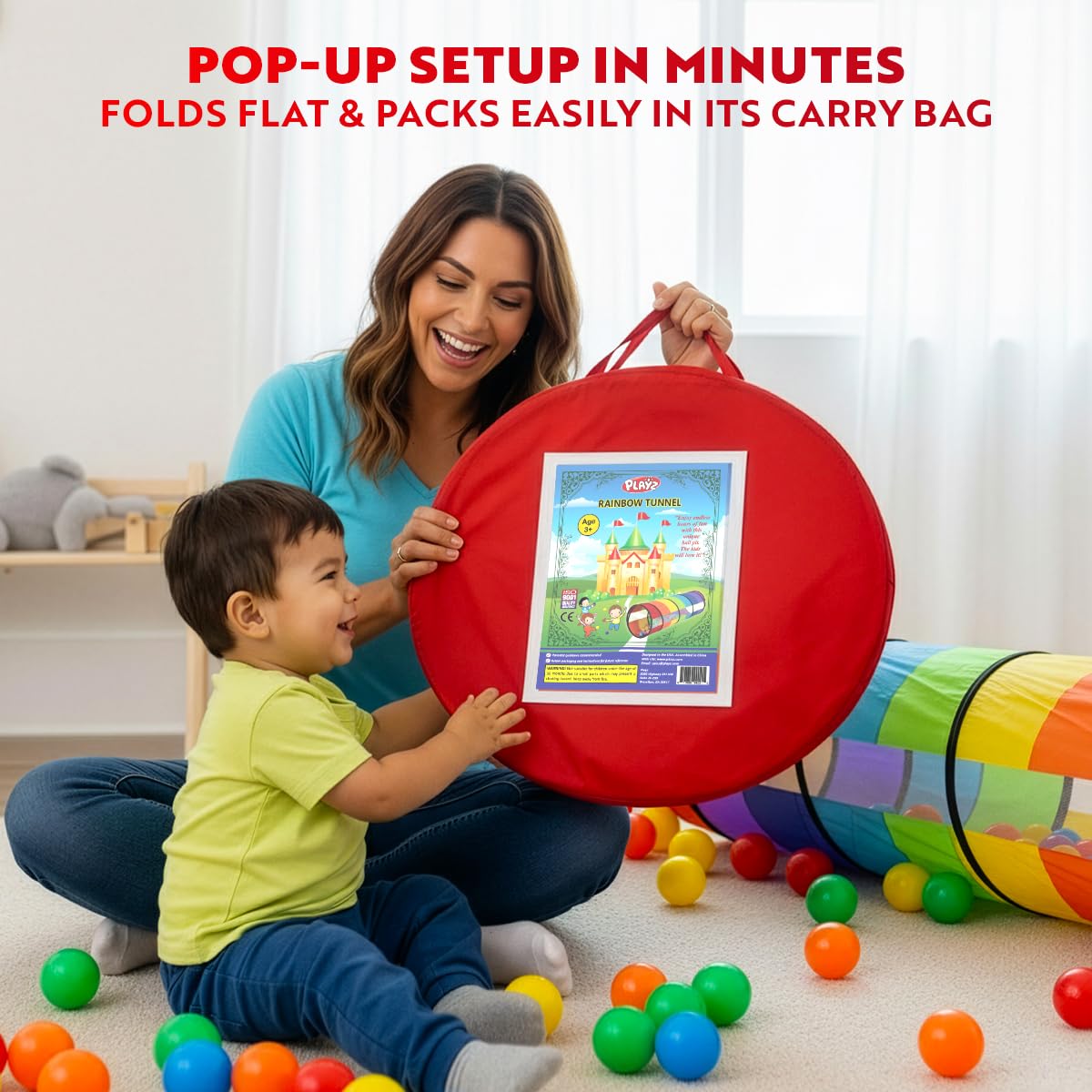 Playz extra-large tunnel pet-friendly option for small animals.