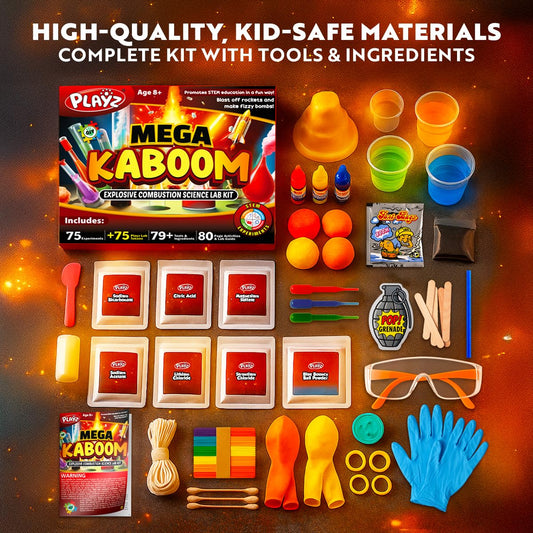 Playz Mega Kaboom balloon rocket: hands-on learning driving curiosity.