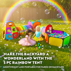 Playz rainbow tunnels crawl in a safe, engaging obstacle course for kids.