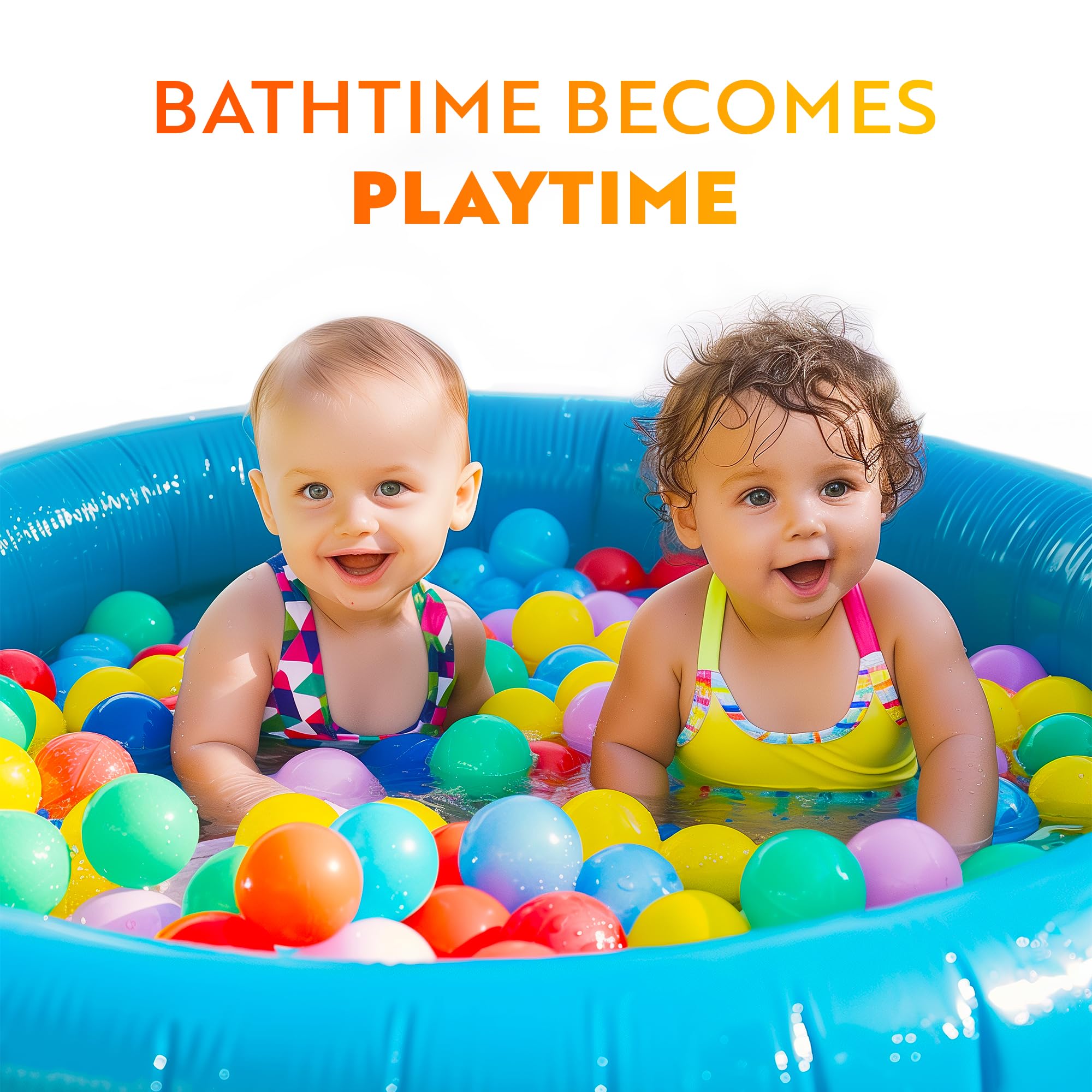 Playz soft-edge polished ball pit balls protect delicate skin during play.