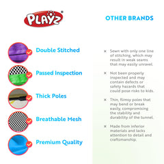 Playz toddler tunnels with 21-inch opening promoting active exploration.