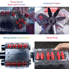 Playz V8 engine kit running model demonstrates the engine live action.