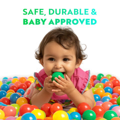 Playz washable ball pit balls are easy to clean after messy play.