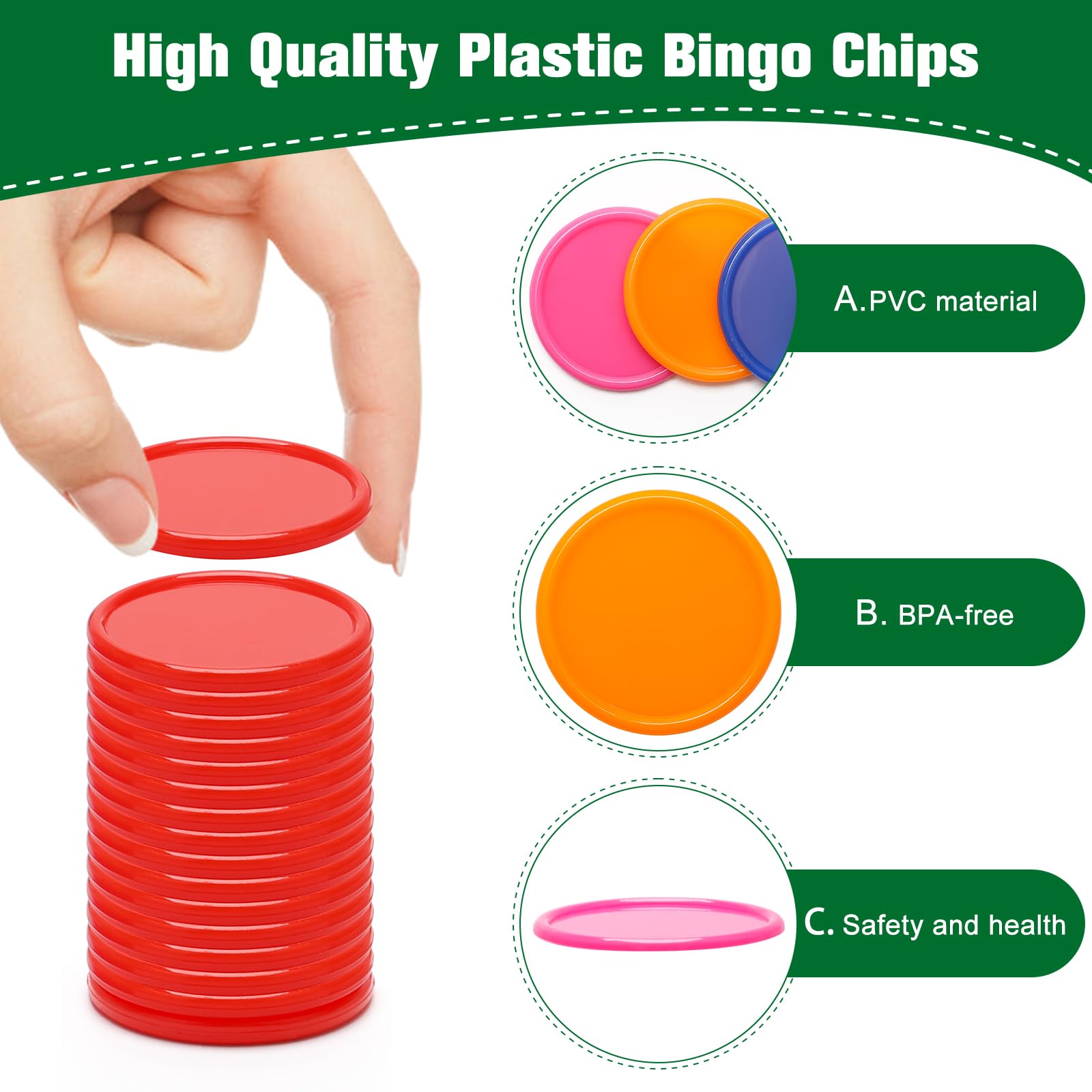 Pletpet poker chip held in hand, easy to grip for adults