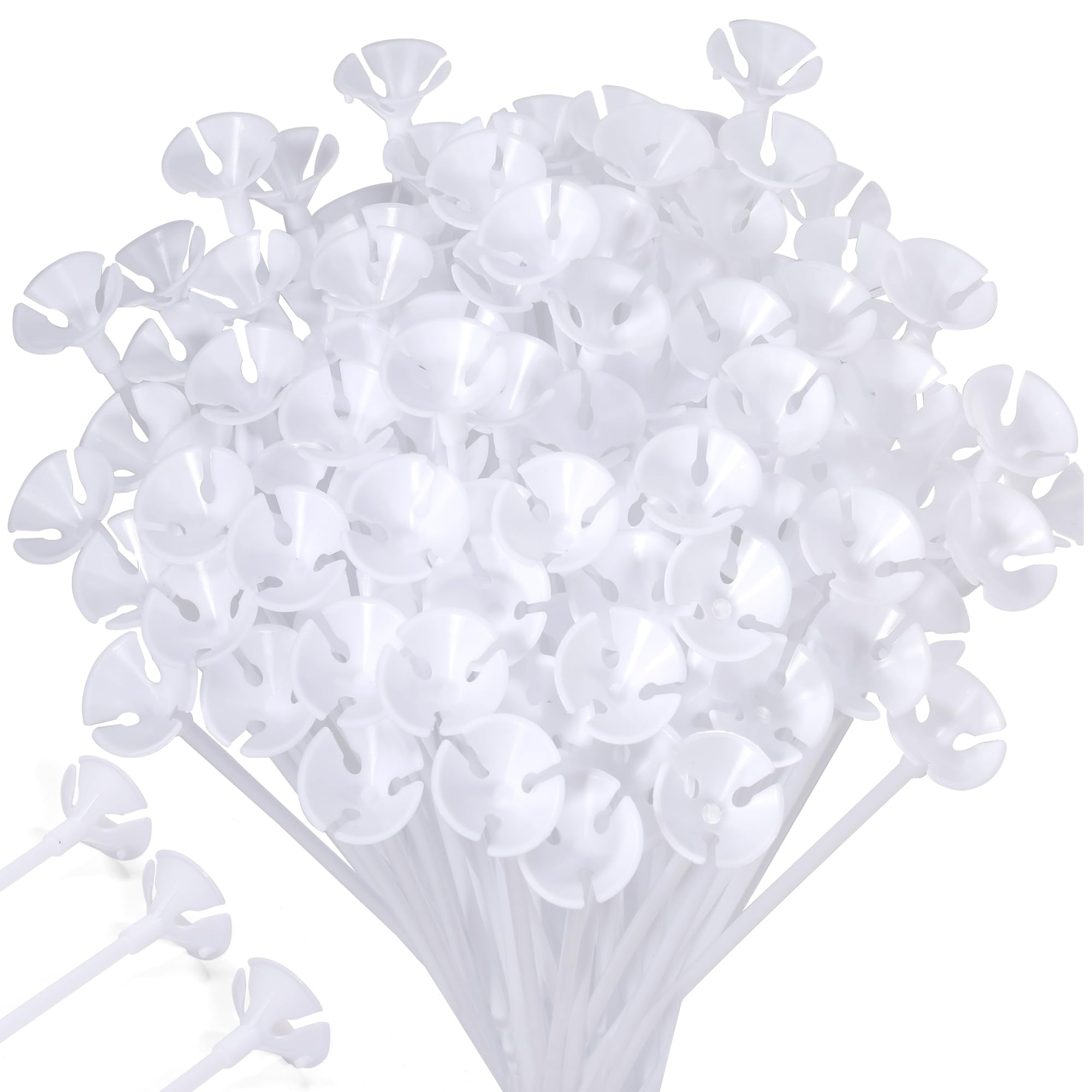 Pllieay balloon sticks with cups provide secure balloon support for events.
