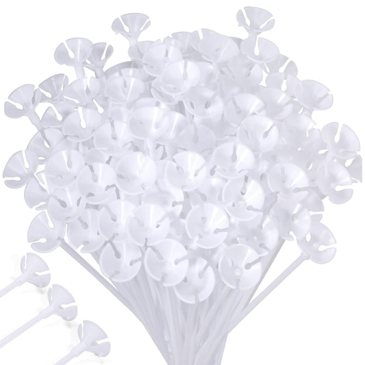Pllieay balloon sticks with cups provide secure balloon support for events.