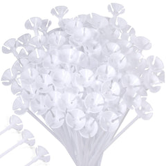 Pllieay balloon sticks with cups provide secure balloon support for events.