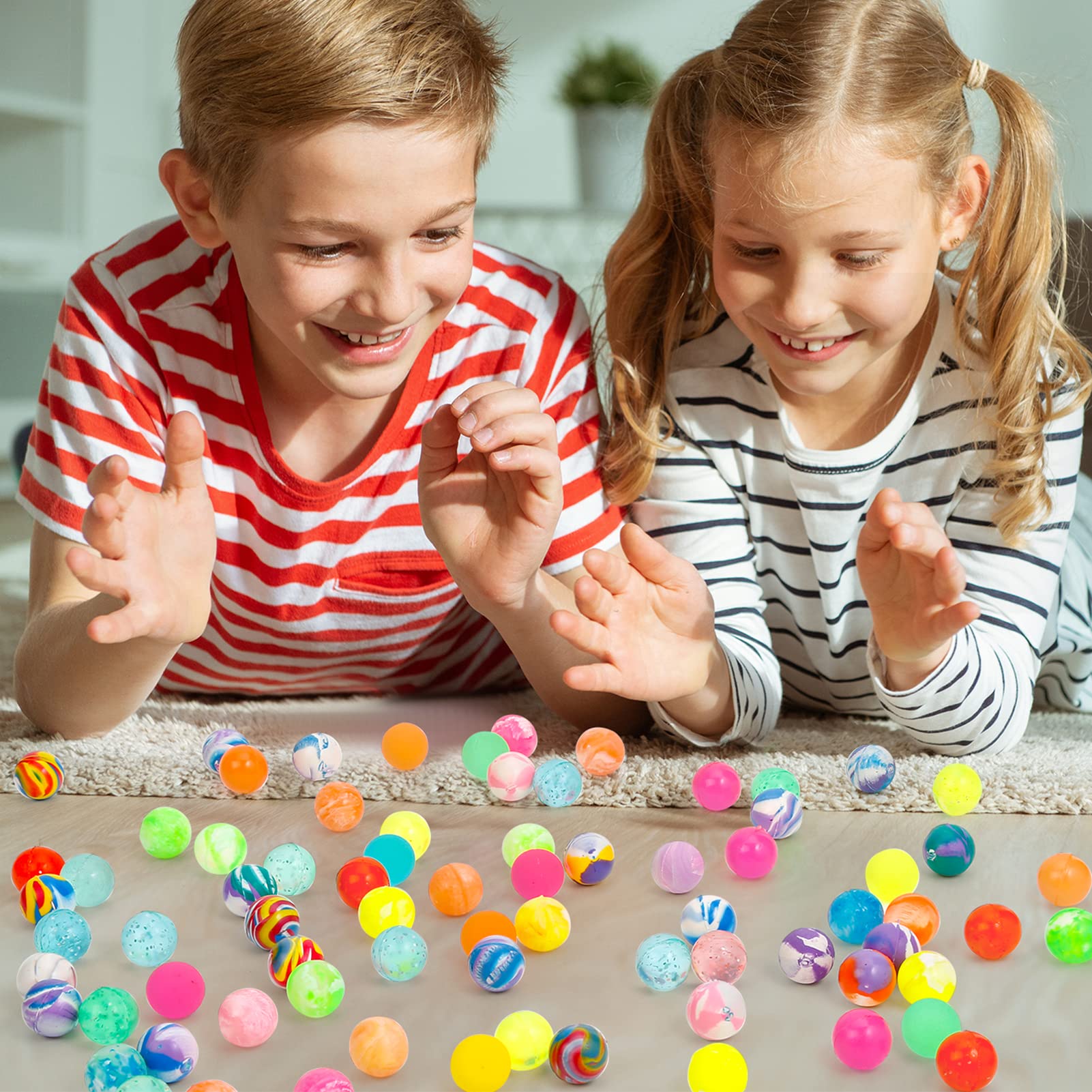 Pllieay bouncy balls made with environmentally safe materials for kids and pets.