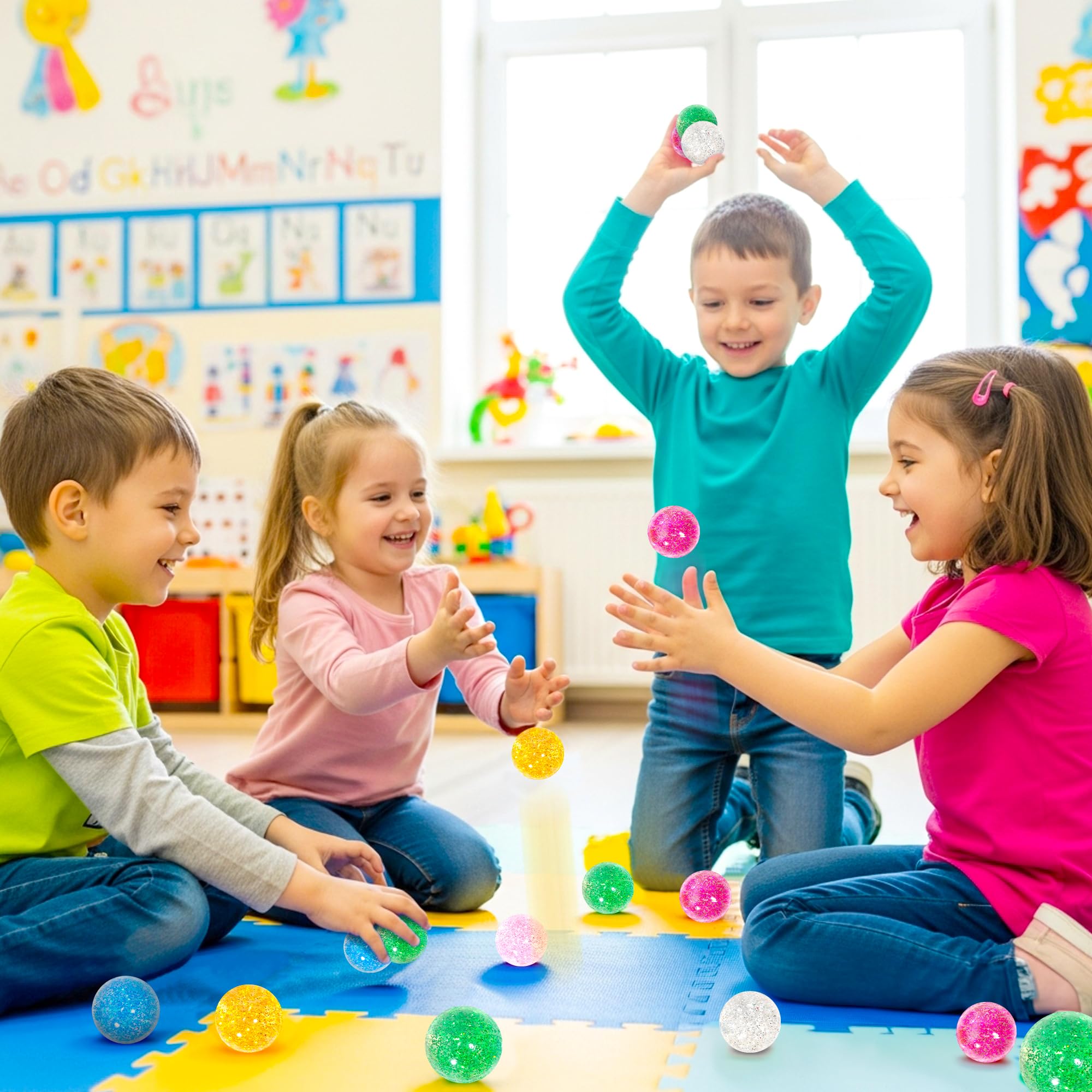 Pllieay purple glitter ball engaging for kids and cats during play