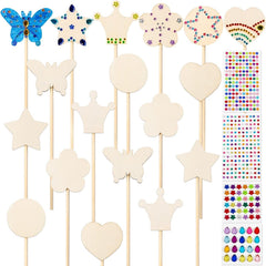 Pllieay princess wands kit: 18 unpainted wands for creative party crafts.