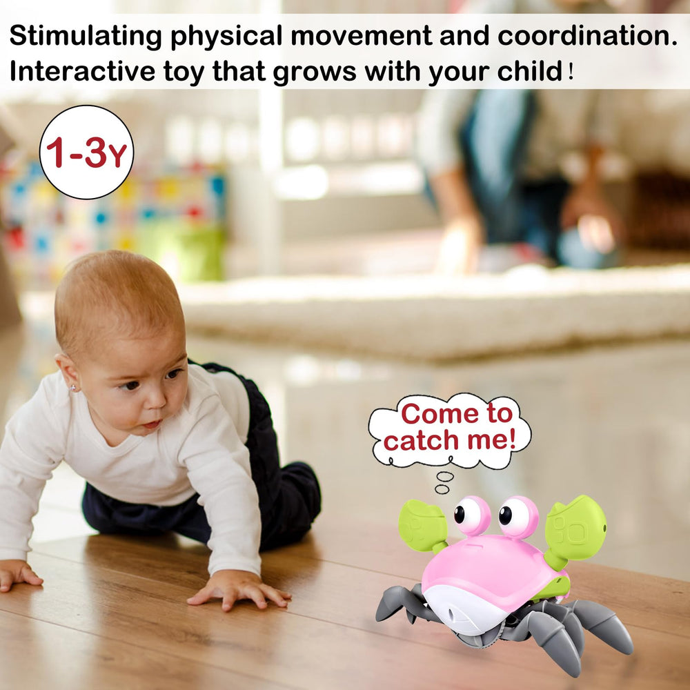 Plnmlls Crawling Crab Toy age range 0-36 months supports varied play.