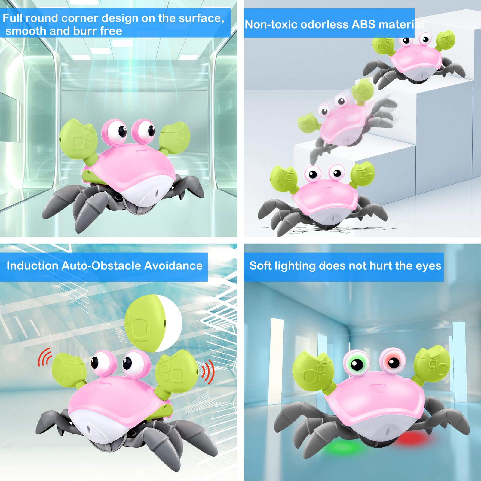 Plnmlls Crawling Crab Toy in pink finish appeals to little ones.