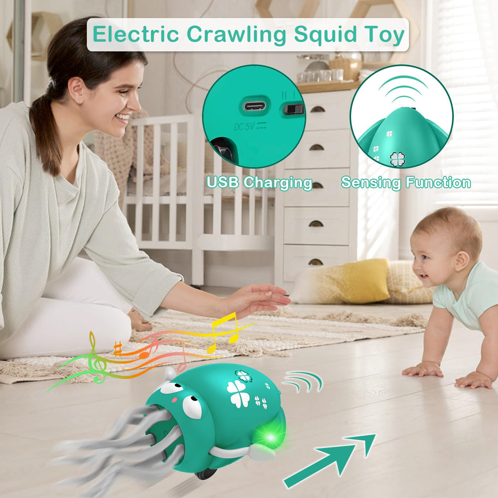 Plnmlls Dancing Octopus Toy soft crinkle tentacles for tactile play