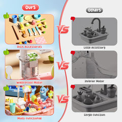 Ploomi adjustable-height legs enabling comfortable play for growing kids.