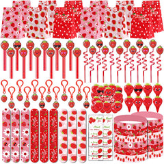 PLOUGVI 208pc strawberry party favors bundle for stress-free party prep.