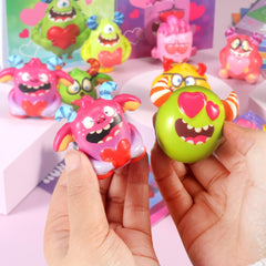 PLOUGVI goody bag filler ideas with cute monster heart squishies.
