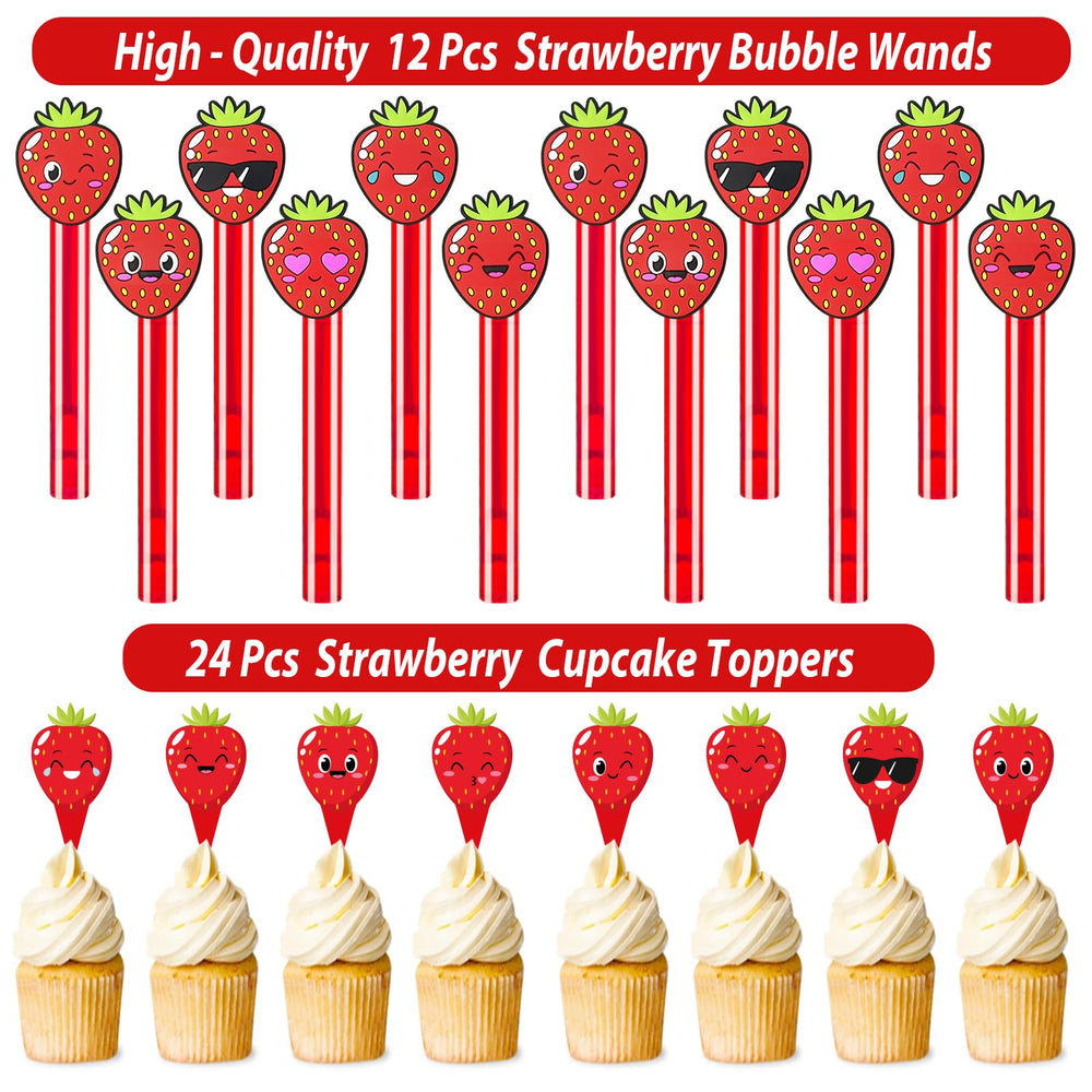 PLOUGVI strawberry keychains offer cute keepsakes for guests.