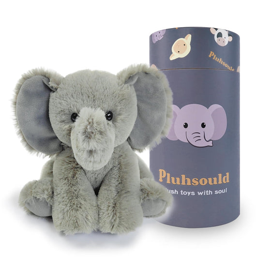 Pluhsould 8-inch elephant plush design, adds adorable decor touch for bedrooms and shelves