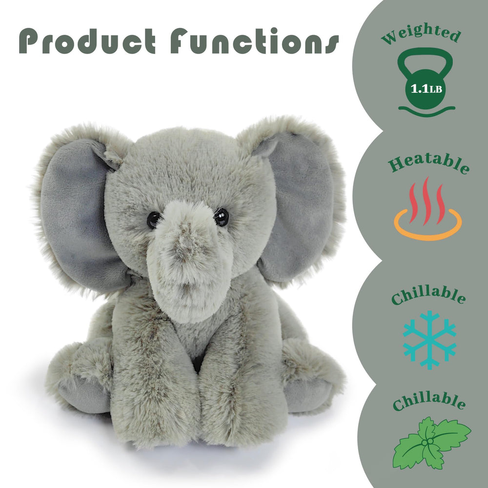 Pluhsould elephant stuffed toy infused with lavender, chamomile and mint for calming ambiance