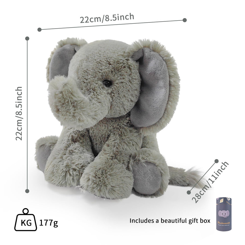 Pluhsould elephant plush with ultra-soft long fur for comforting snuggles