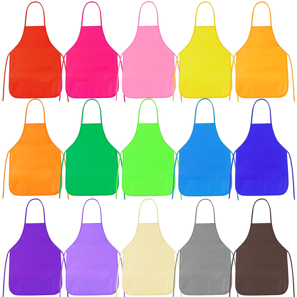 PLULON 8 pcs kids apron set for painting keeps clothes clean during art