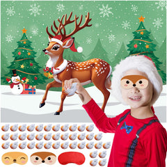 PLULON Pin The Tail on The Deer poster backdrop for festive party play