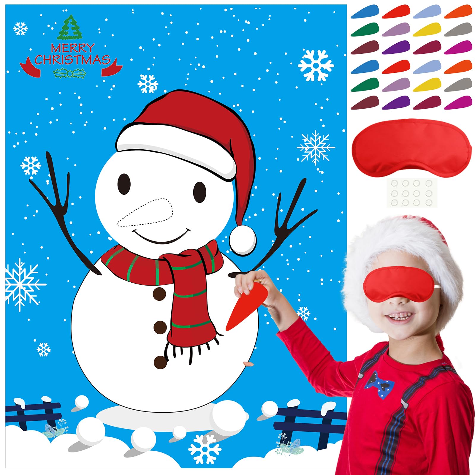 PLULON snowman poster backdrop for festive party games