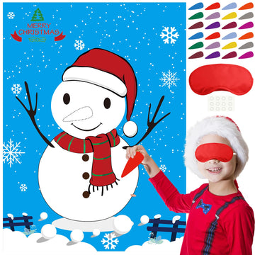 PLULON snowman poster backdrop for festive party games
