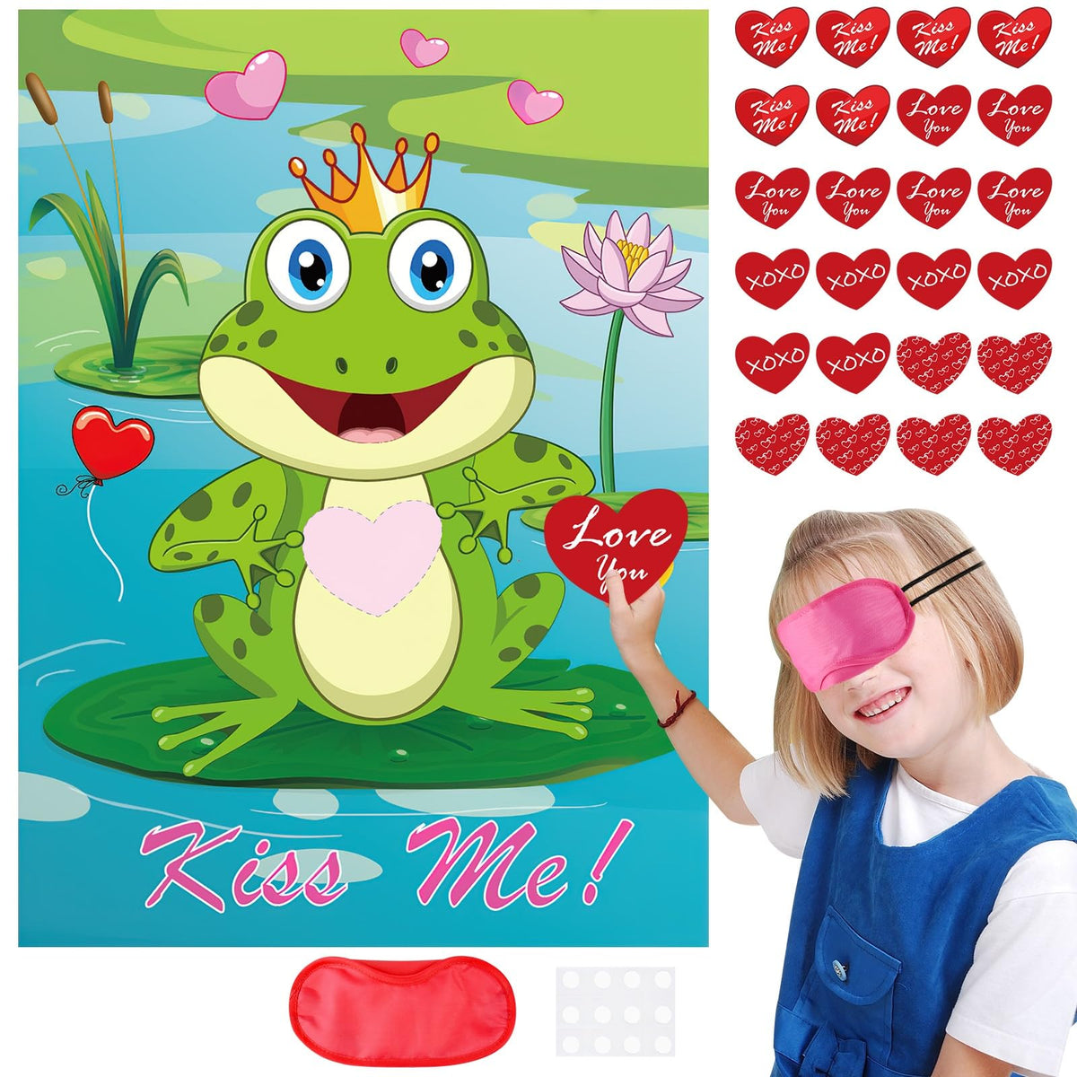 PLULON Frog poster for Valentines game provides a fun classroom activity backdrop.