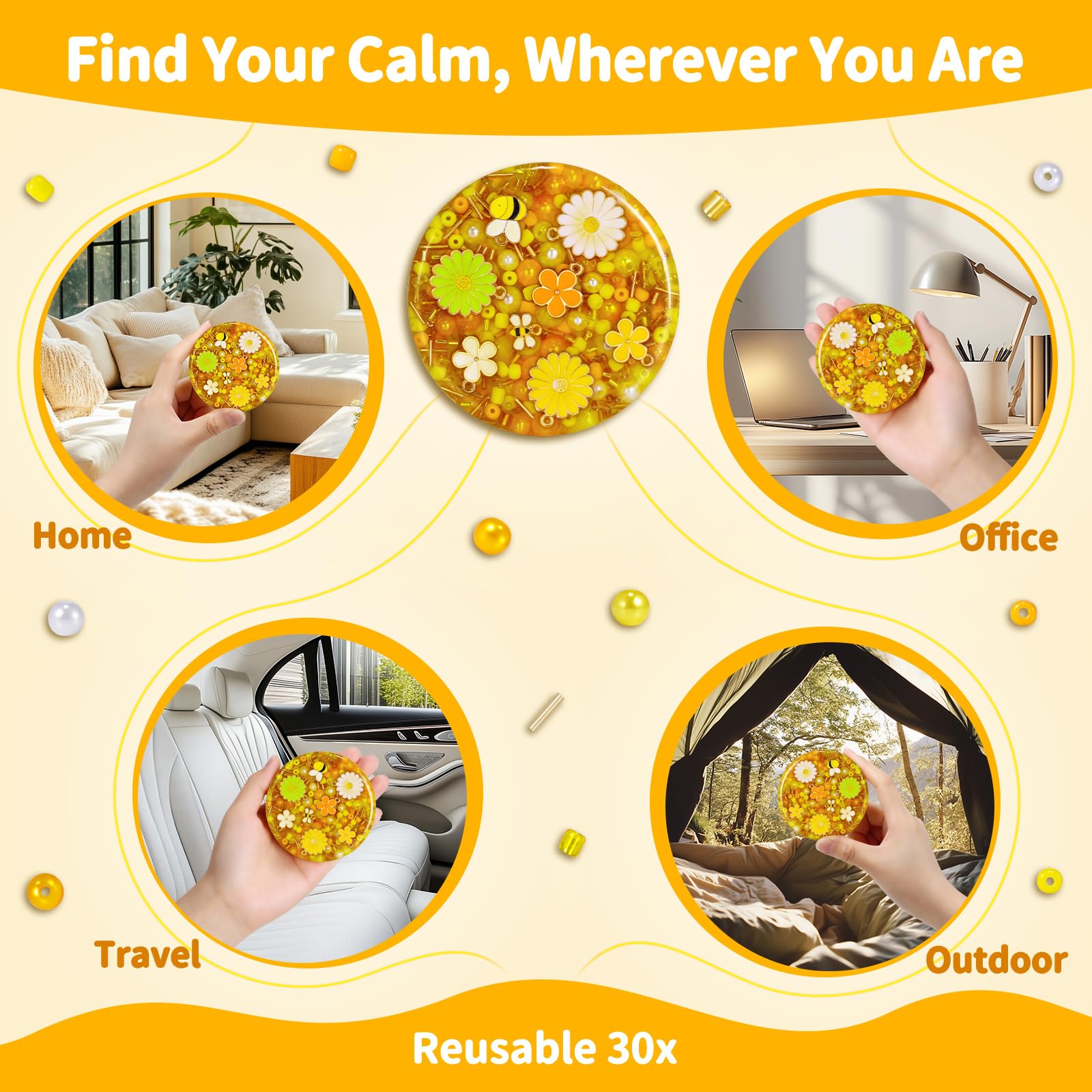 PLUMIA handcrafted non-toxic beads for safe daily play and tactile exploration