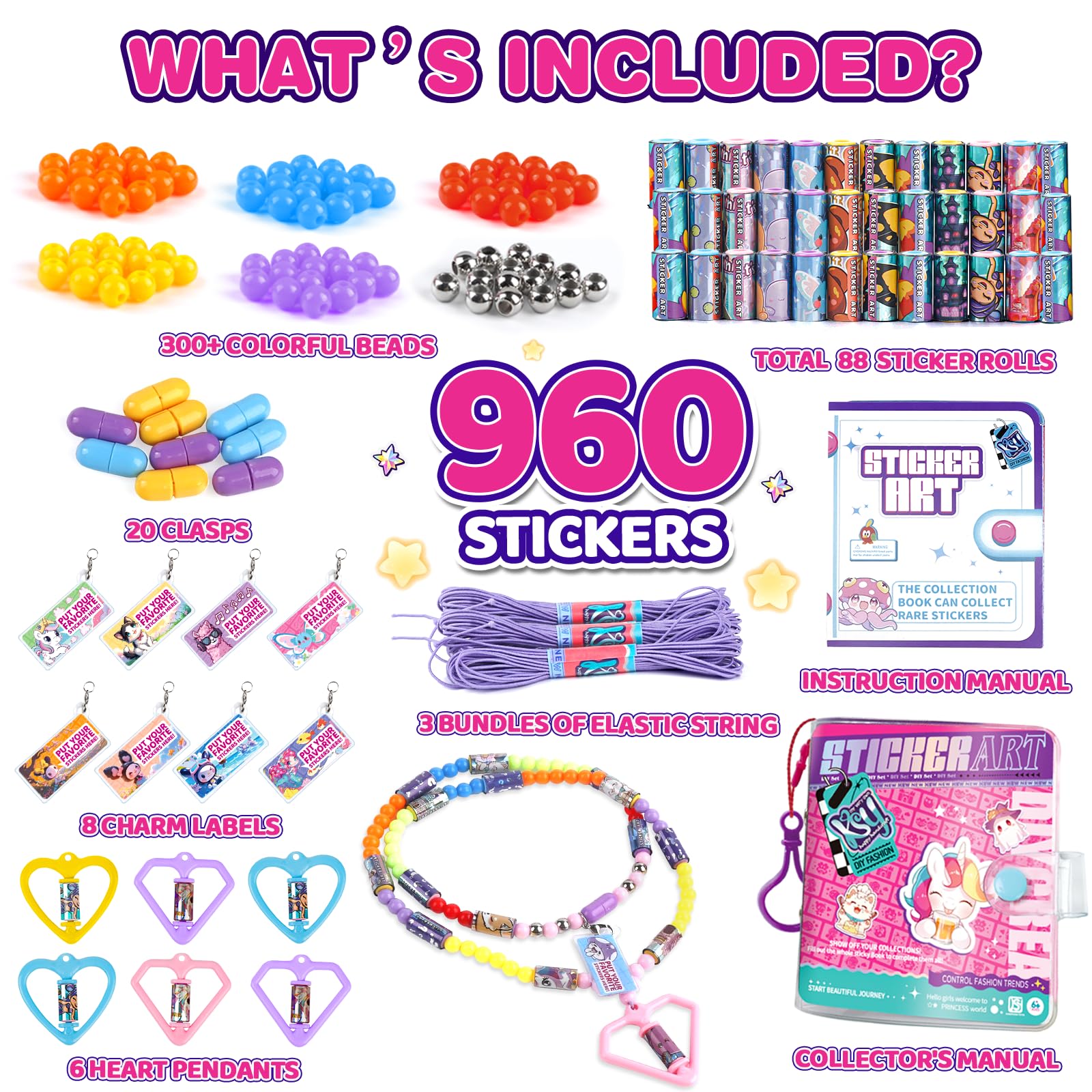 Plunack elastic cords and beads for creating wearable jewelry and accessories.