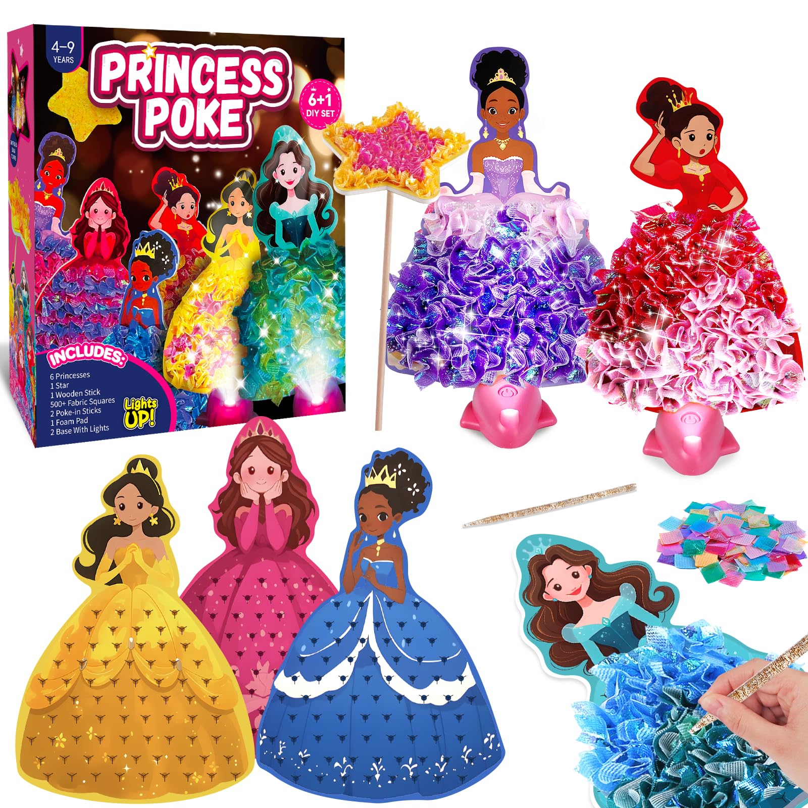 Plunack poke art princess figures for imaginative play and display.