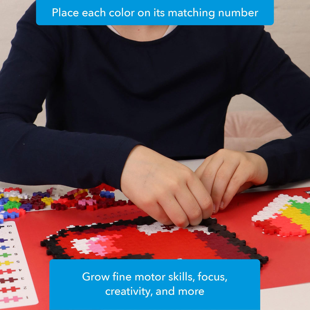 Plus Plus 250-piece blocks assembly highlights the compact build ready for display.