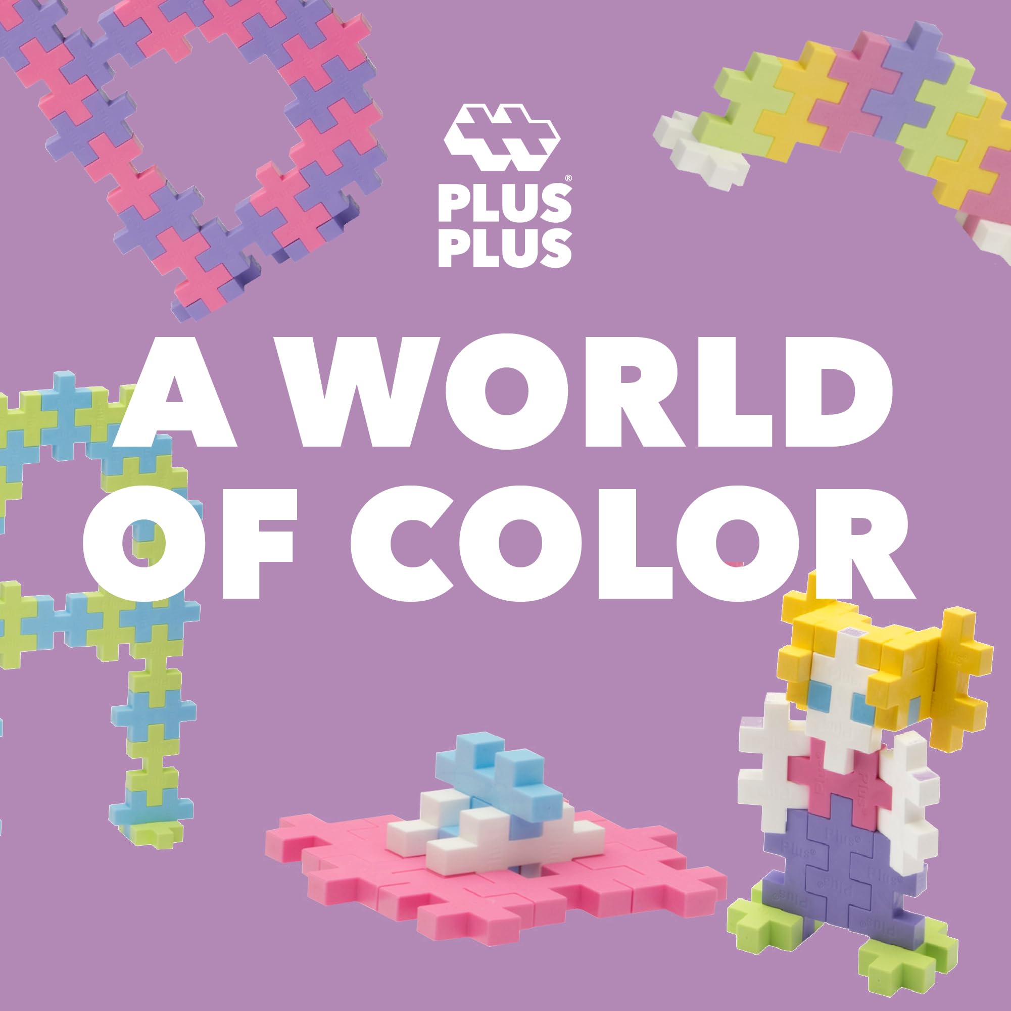 PLUS PLUS Big 3D build with pastel pieces demonstrates versatile construction