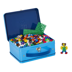 PLUS PLUS building set green baseplates provide sturdy foundation for 3D builds.