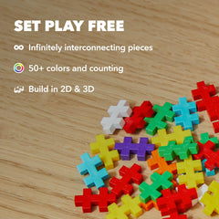 PLUS PLUS kid-safe BPA-free plastic supports safe creative play