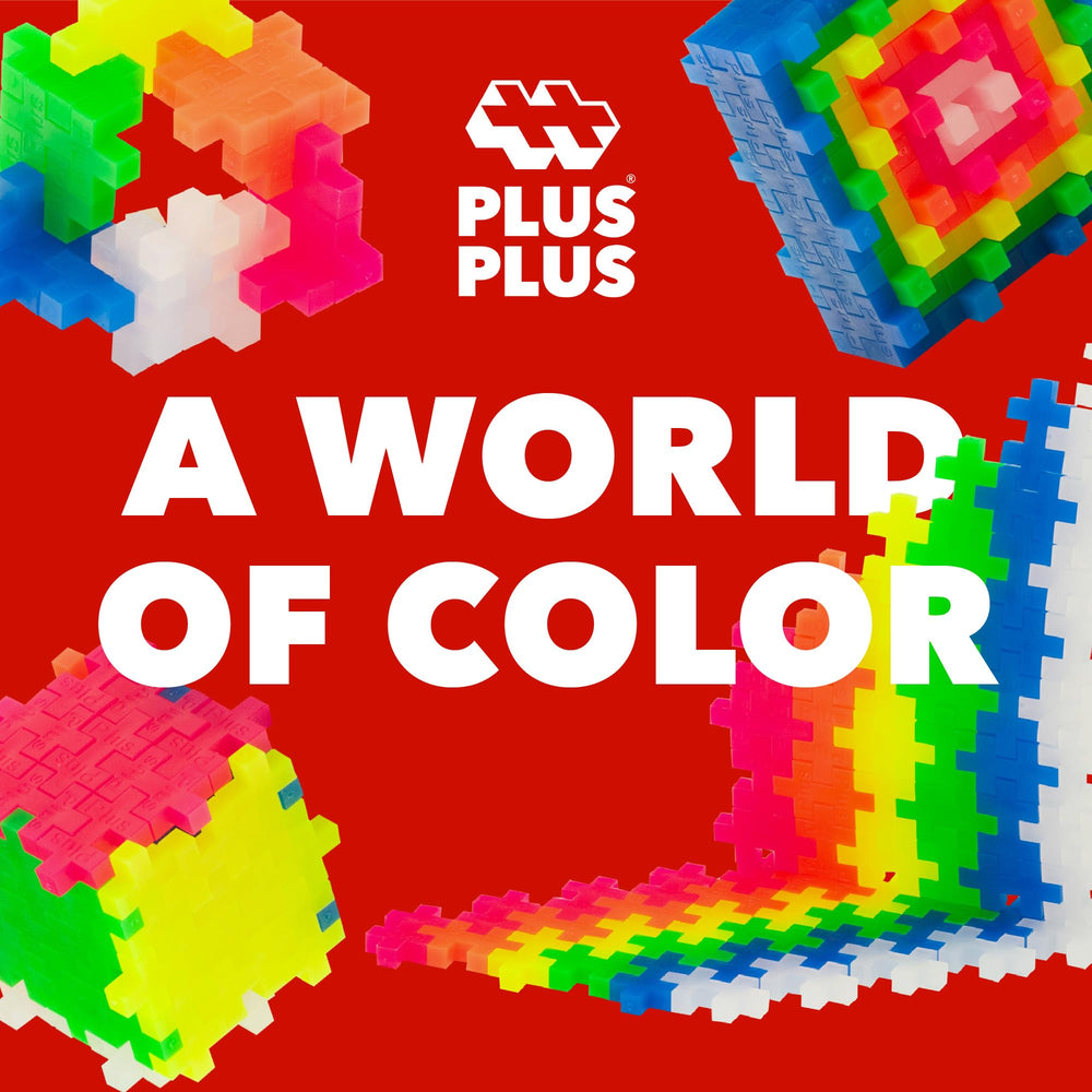 PLUS PLUS kids building 3D structures promotes hands-on STEM learning.
