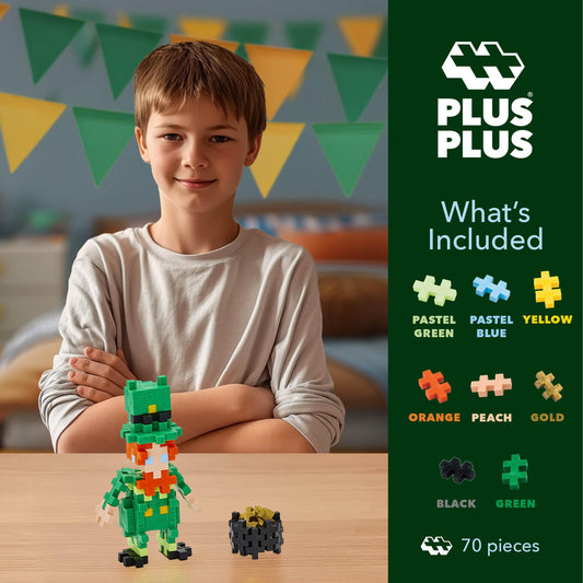 PLUS PLUS Leprechaun Mini Maker Tube pieces spread highlights color variety for imagination