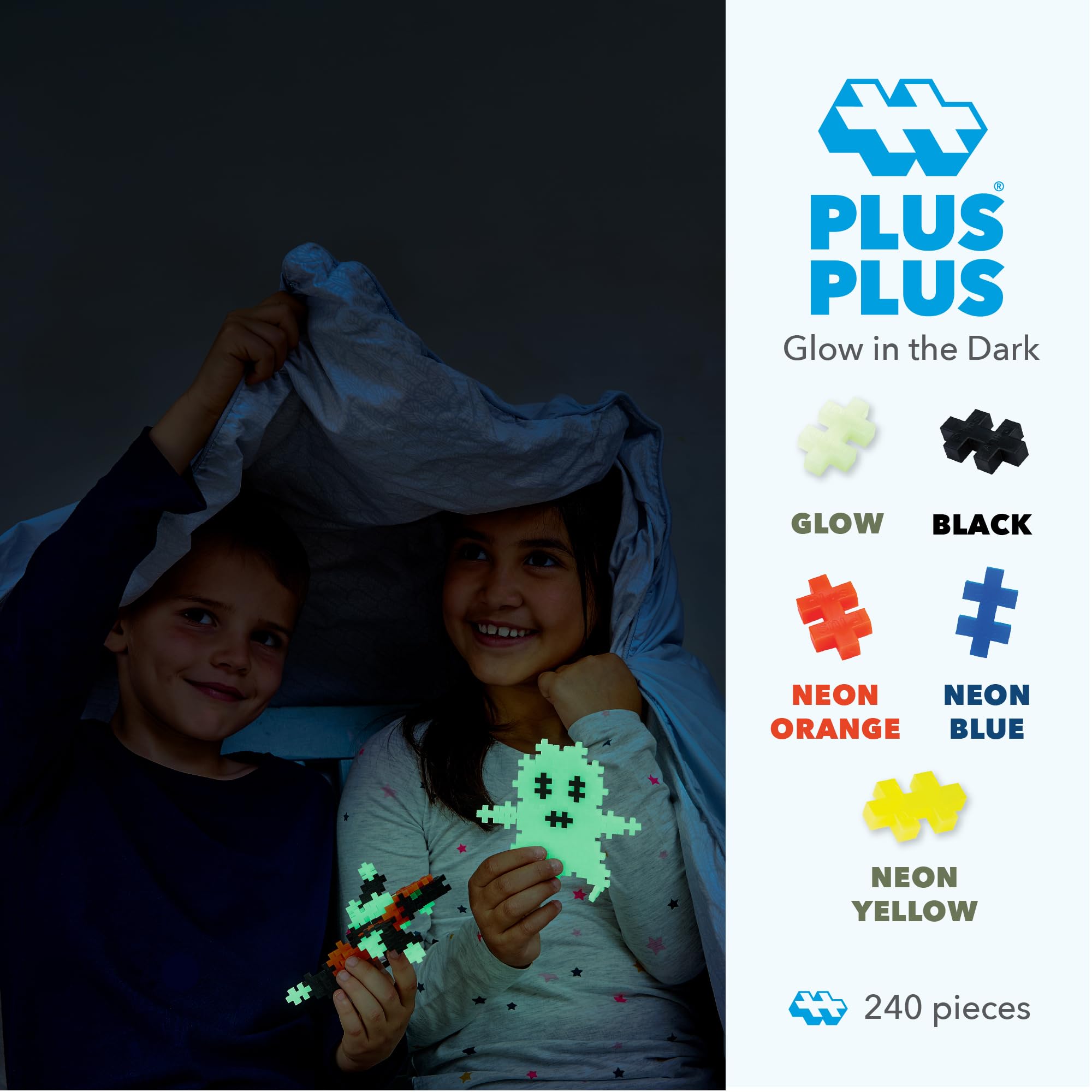 Plus Plus open-ended construction toy promoting STEM exploration and imagination.