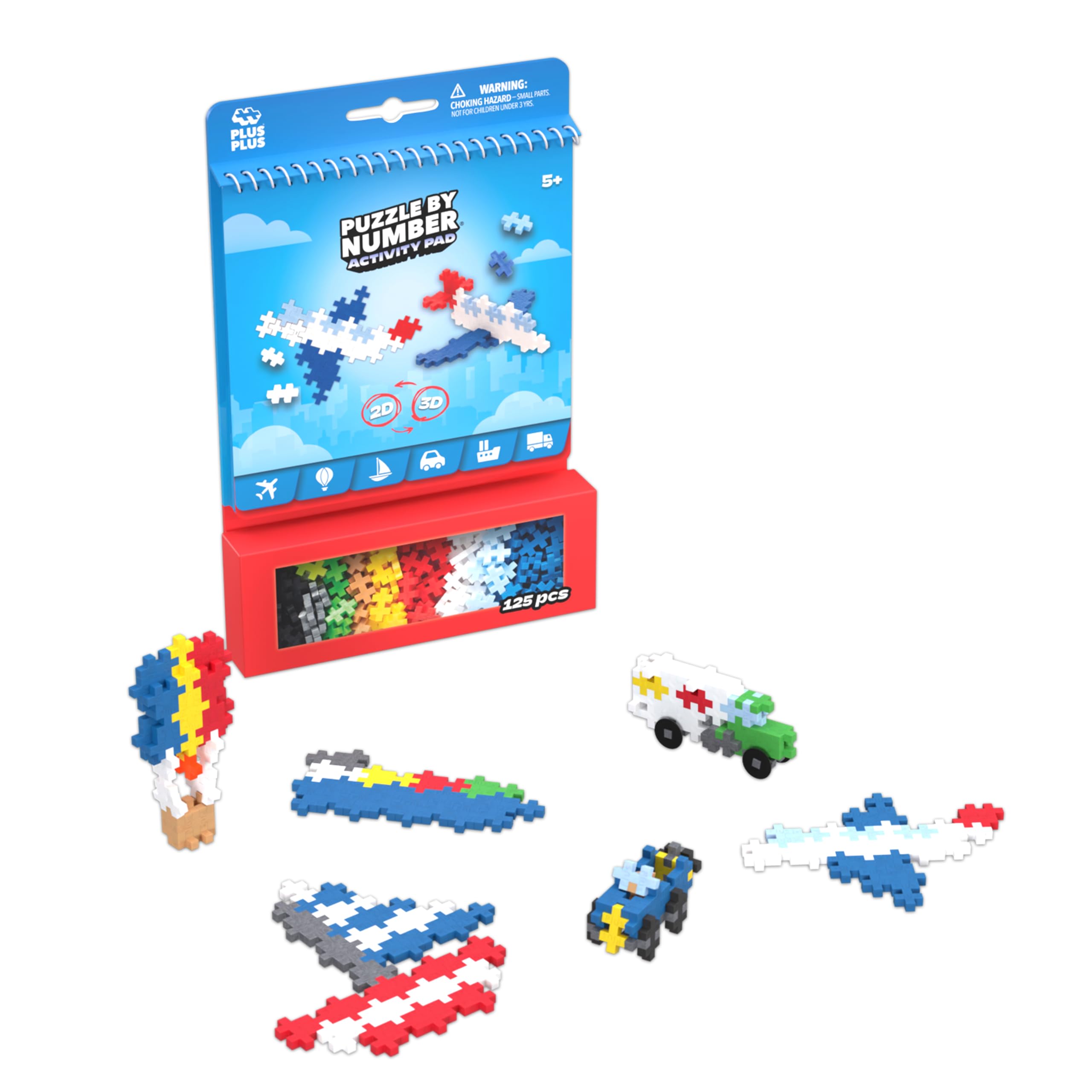 Plus Plus Puzzle airplane design promotes imaginative travel play on the go.