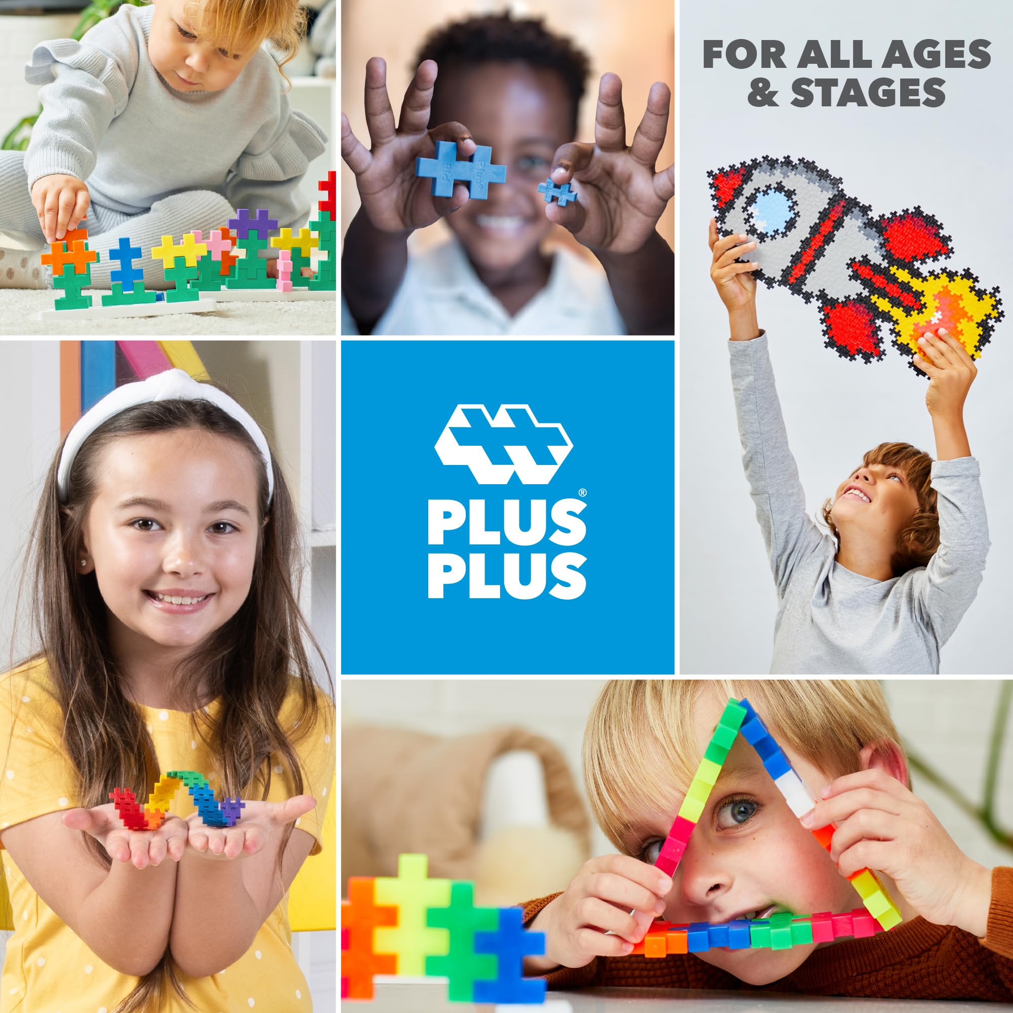 Plus Plus Puzzle by Number 500-piece colorful 3D pixel art to display